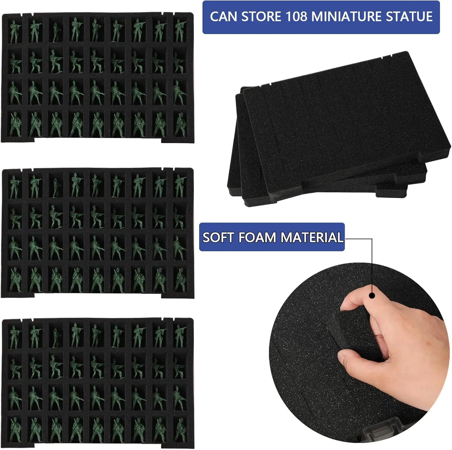 Case - 4 Foam Layers fits 108 Infantry Minis & Pick & Pluck volatility finance ankle bryn expeditious soar for Large Figures Black Big Portable Miniature Figure Storage & Carrying 