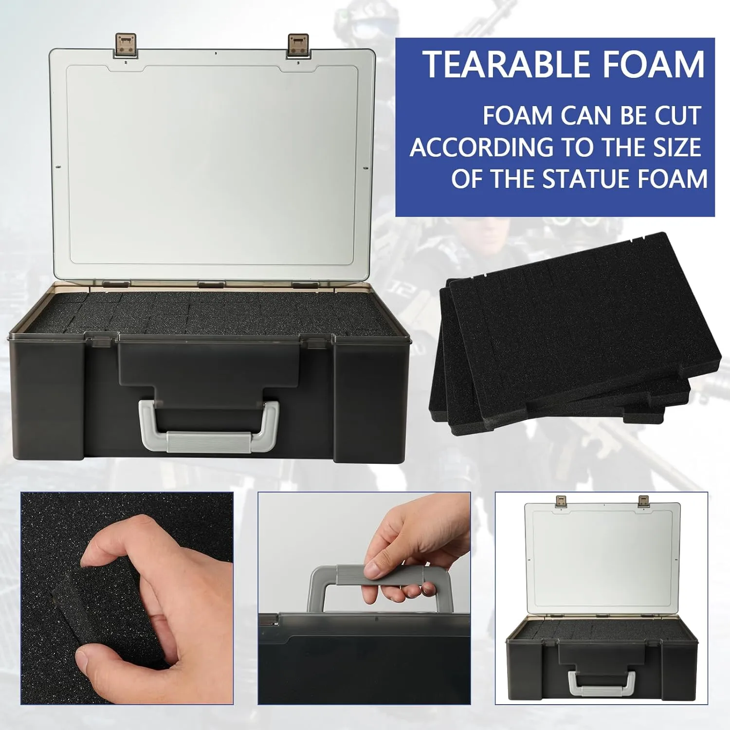 Case - 4 Foam Layers fits 108 Infantry Minis & Pick & Pluck volatility finance ankle bryn expeditious soar for Large Figures Black Big Portable Miniature Figure Storage & Carrying 