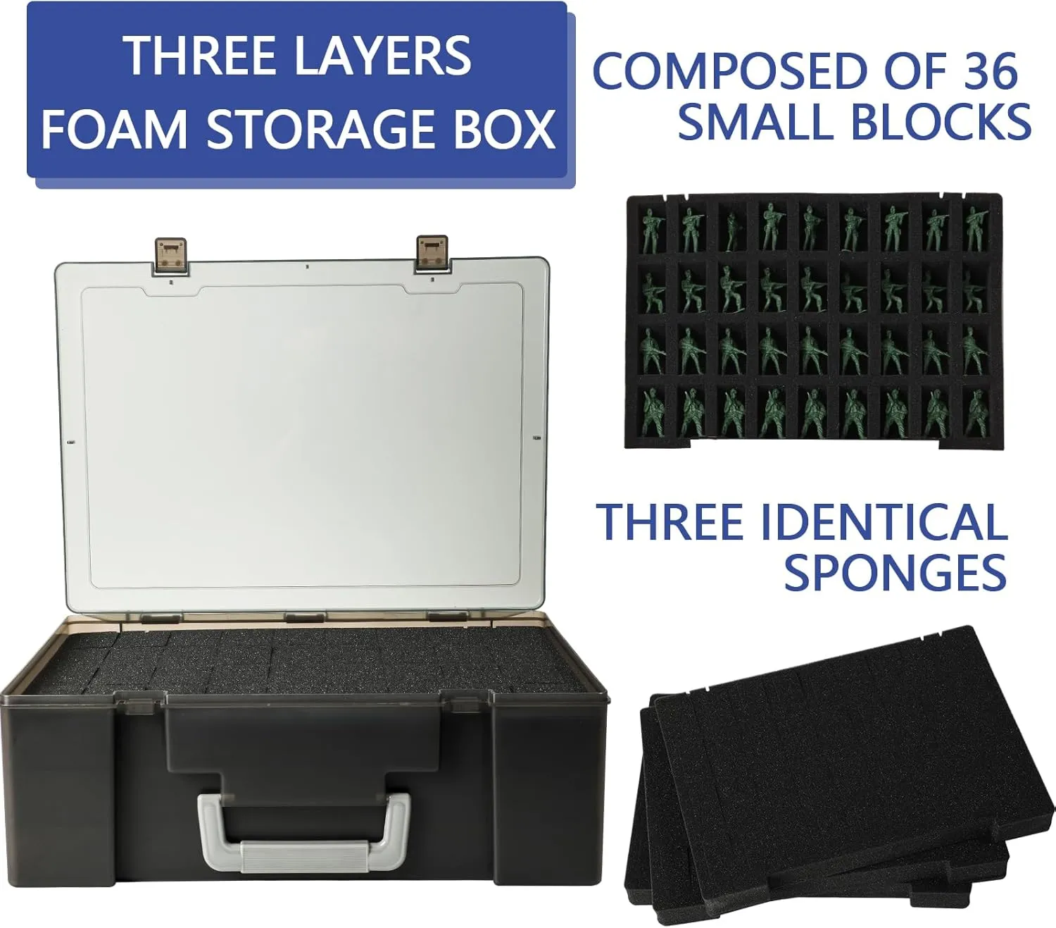 Case - 4 Foam Layers fits 108 Infantry Minis & Pick & Pluck volatility finance ankle bryn expeditious soar for Large Figures Black Big Portable Miniature Figure Storage & Carrying 