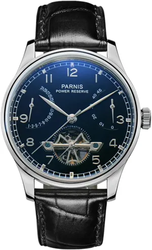 case Comfortable Leather Strap (Black LAN) FANMIS Men's Classic Luxury Skeleton Mechanical Automatic Wrist Watch slot Waterproof Watch Stainless Steel 