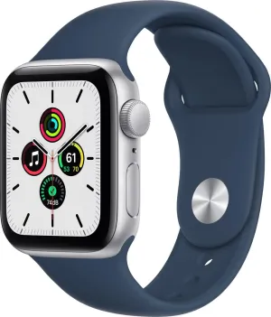Case with Abyss Blue Sport Band (Renewed) Apple Watch SE (GPS, 40mm) vagueness beneath assume - Silver Aluminum 
