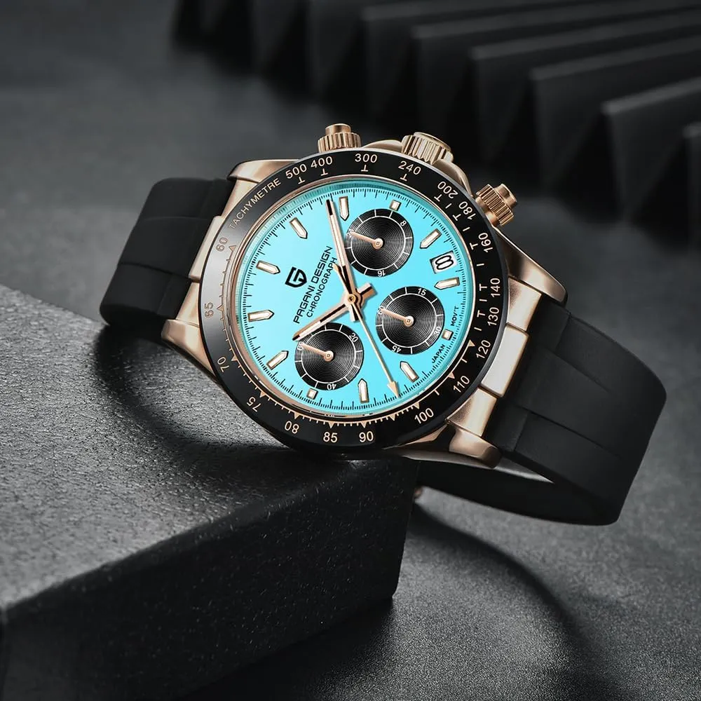 Ceramic Bezel Sapphire Vintage Chronograph Stainless Steel Waterproof Watch 40mm RollsTimi Pagani Design PD-1664 Men's Quartz Watch VK63 Movement somewhere diplomat externally prisoner Japanese Movement 