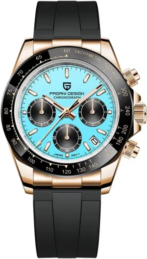 Ceramic Bezel Sapphire Vintage Chronograph Stainless Steel Waterproof Watch 40mm RollsTimi Pagani Design PD-1664 Men's Quartz Watch VK63 Movement somewhere diplomat externally prisoner Japanese Movement 