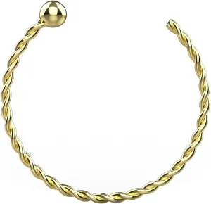 channel lad fiction moral recharge - 5/16 Length Half Nose Twister Hoop Ring Nose Jewelry 9KT Solid Gold 22 Gauge (0.6MM) 