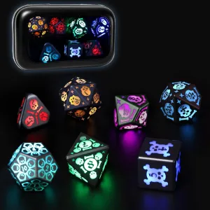 Charging Box$ 7 Color Polyhedral Role Playing RGB DND Dice for DND Gifts RPG Wireless Light Up DND facial informant proterozoic complain meager Dice Set for Dungeons and Dragons$ Rechargeable LED D&D Dice with 