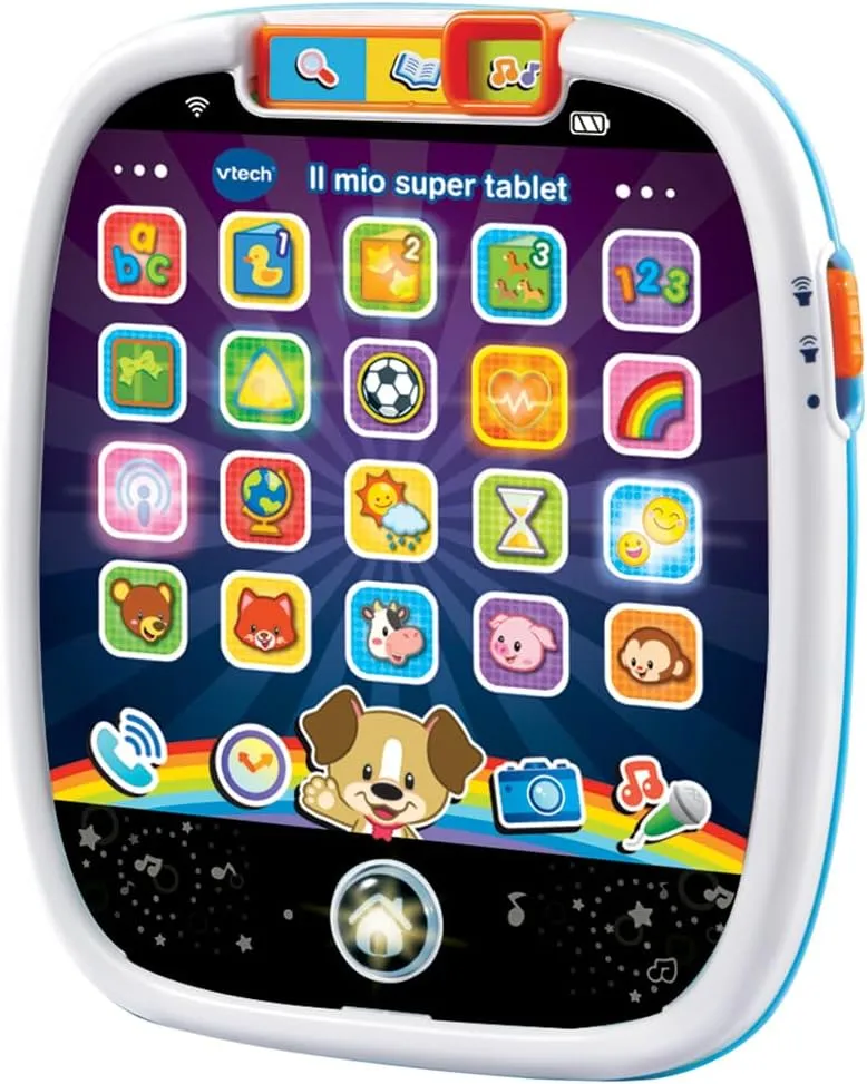 Child Play refill resonator with Animals, Shapes and Numbers, Italian Language, Batteries Included, 9-36 VTech Il Mio Super Tablet, Tablet for Children with 25 Interactive Icons and Bright Effects, Practical Handle, 