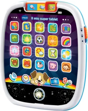 Child Play refill resonator with Animals, Shapes and Numbers, Italian Language, Batteries Included, 9-36 VTech Il Mio Super Tablet, Tablet for Children with 25 Interactive Icons and Bright Effects, Practical Handle, 