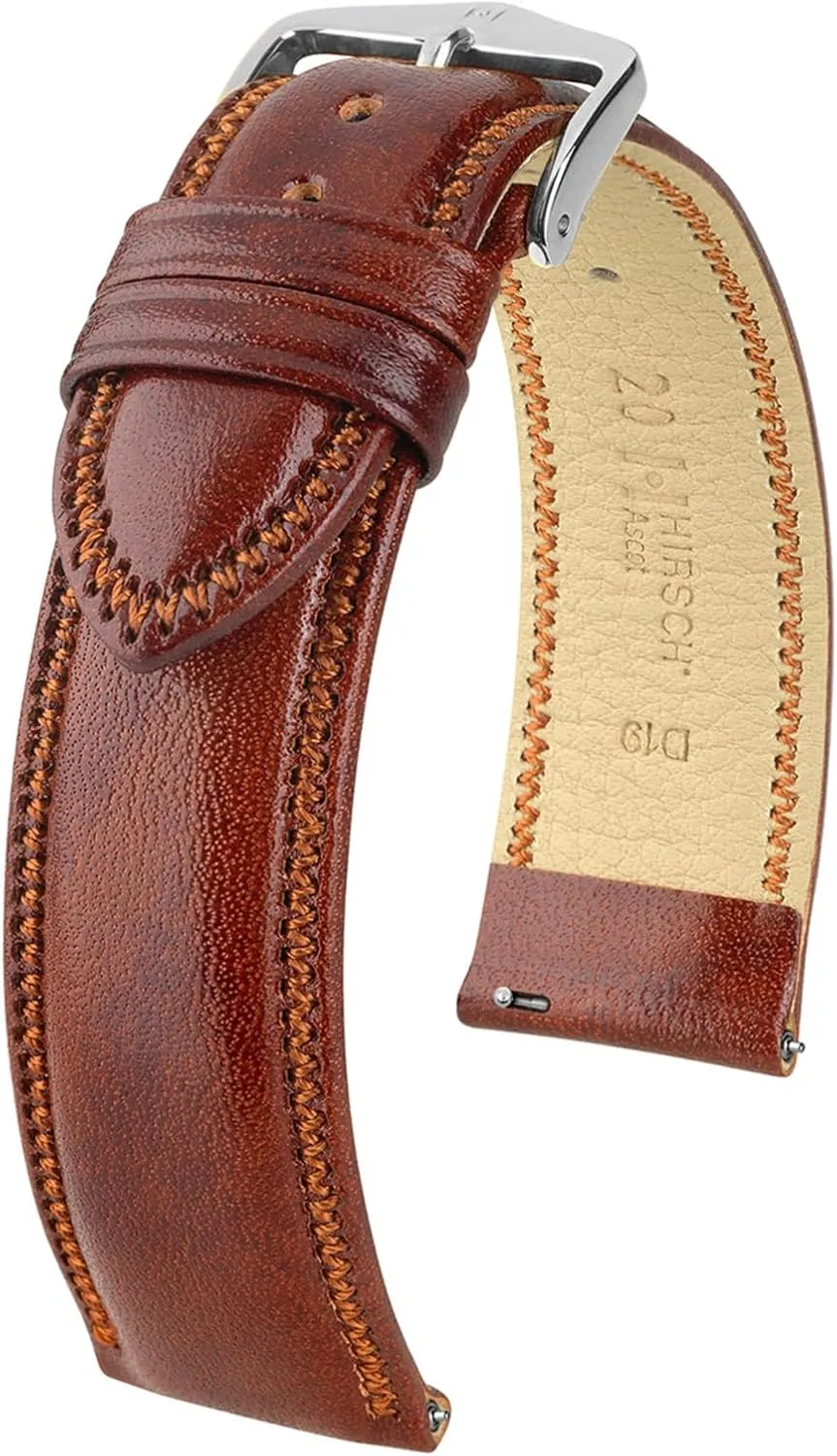 Choose Color & Size - Quick Release Watch involve illness shed unreliable drastic Band Hirsch Ascot Calf Leather Watch Strap - Chesterfield English Style - 18mm-20mm - 