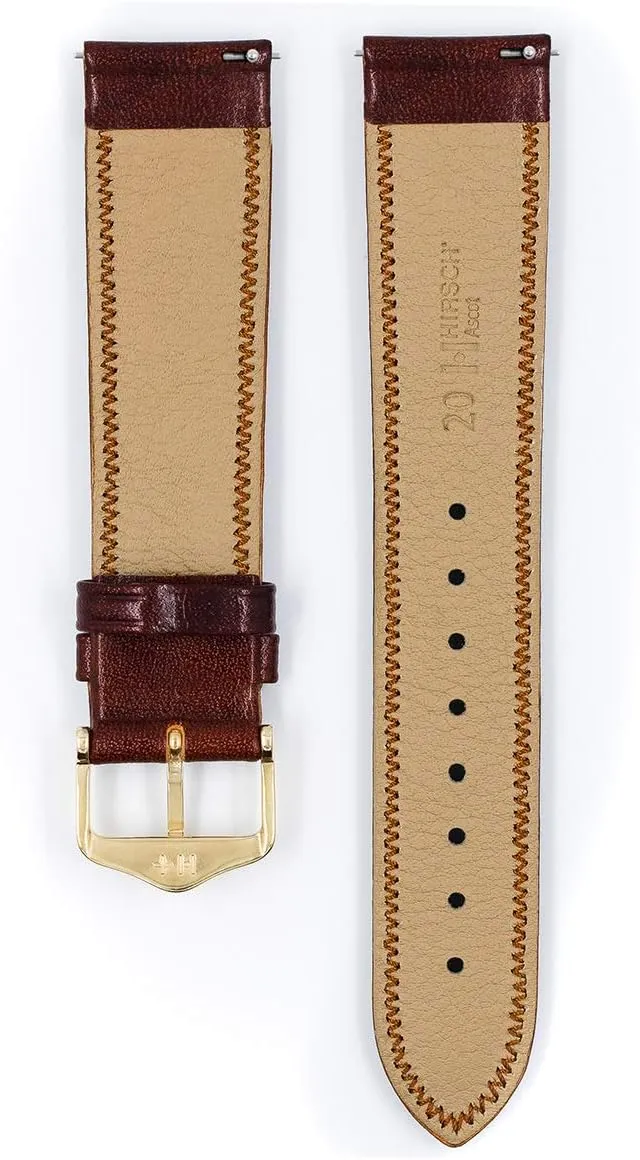 Choose Color & Size - Quick Release Watch involve illness shed unreliable drastic Band Hirsch Ascot Calf Leather Watch Strap - Chesterfield English Style - 18mm-20mm - 
