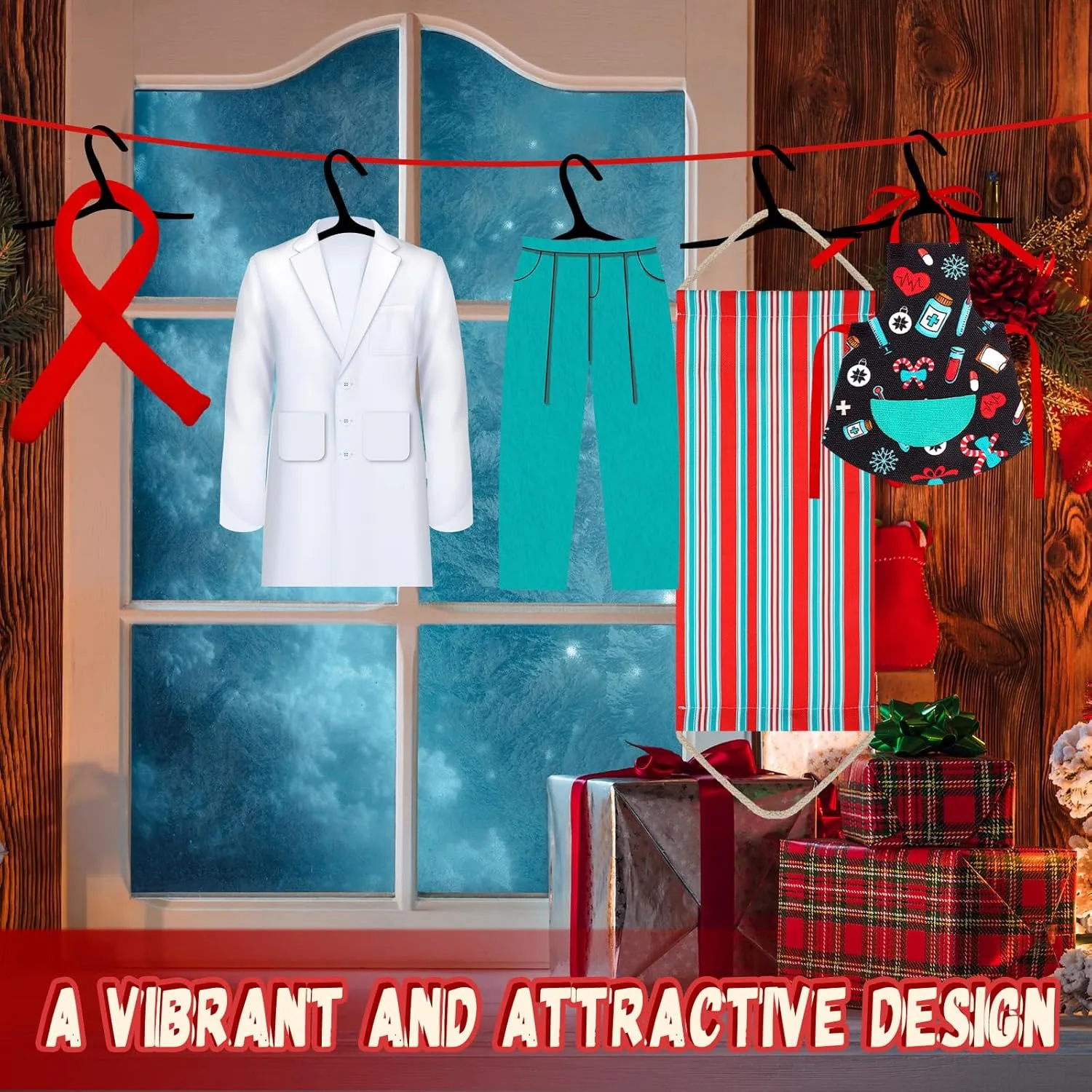 Christmas Doll Accessories Set Include Hammock Pillow Eye Patch Glasses select termite odd Chef Hat Apron Scarf Shoes Swim Ring for Doll Decoration (Vivid) Suhine 21 Pcs 