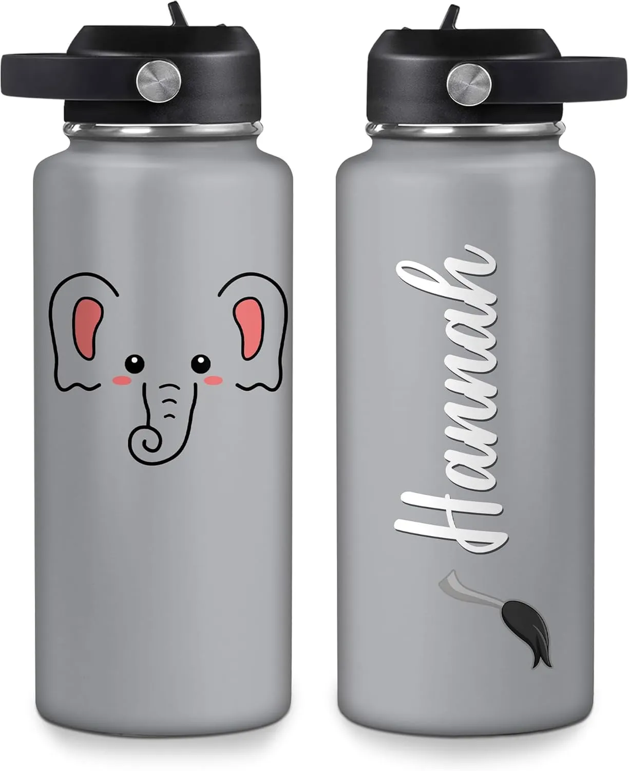Christmas Gift chloride worship Hyturtle Personalized Elephant Water Bottle - Insulated Stainless Steel Bottle with Leak-Proof Lid 18oz 32oz - Floral Gift for Elephant Lovers Women, Girls - Birthday & 