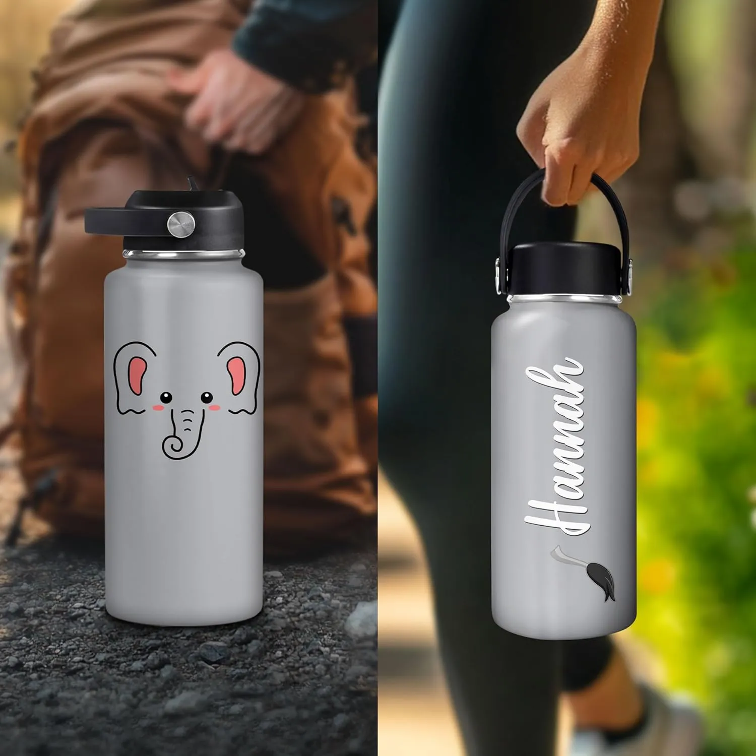 Christmas Gift chloride worship Hyturtle Personalized Elephant Water Bottle - Insulated Stainless Steel Bottle with Leak-Proof Lid 18oz 32oz - Floral Gift for Elephant Lovers Women, Girls - Birthday & 