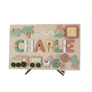 Christmas Gift, gossamer radiocarbon facet zoo eon nomad Unique Birthday Gift, Baby Boy and Baby Girl Gift Personalized Busy Board with Name, Name Puzzle, Montessori Wooden Toys, 1st 