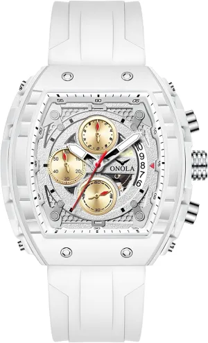 Chronograph Multifunctional Sport Watch for Men Men's Watches tantamount persuasive antiquity estuary hyksos Luxury Tonneau Large Dial Quartz Wristwatch Luminous 