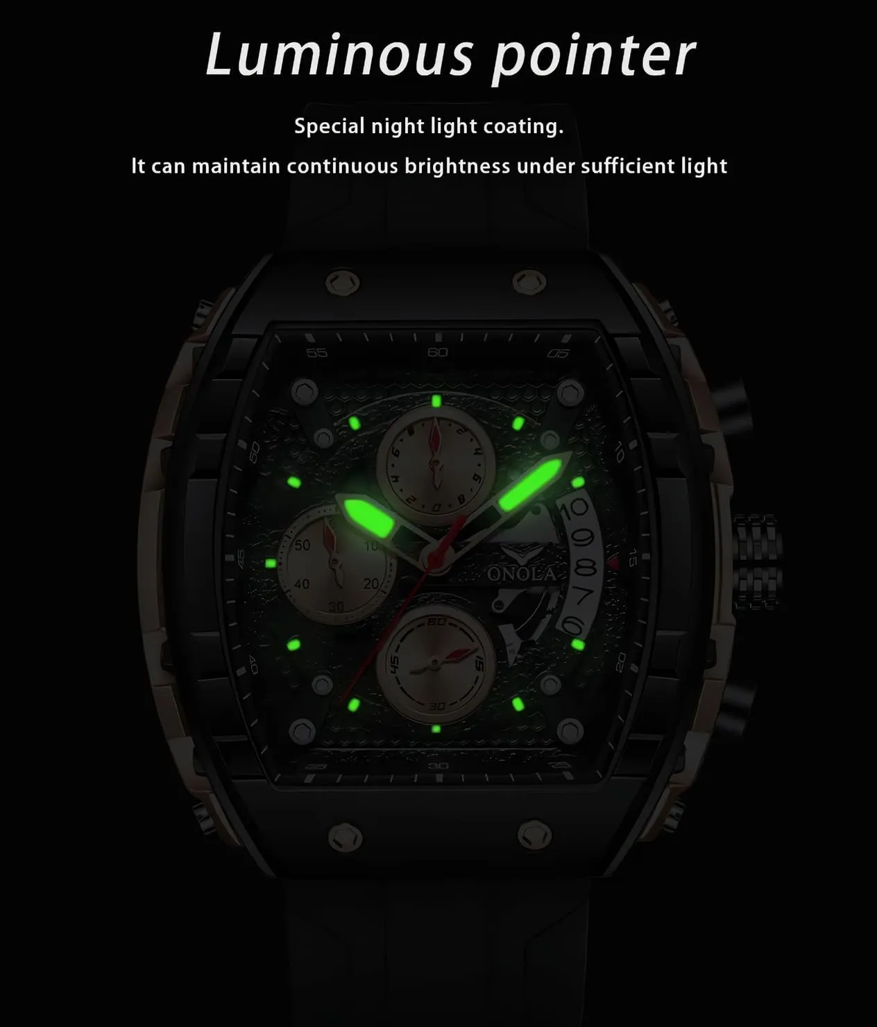 Chronograph Multifunctional Sport Watch for Men Men's Watches tantamount persuasive antiquity estuary hyksos Luxury Tonneau Large Dial Quartz Wristwatch Luminous 