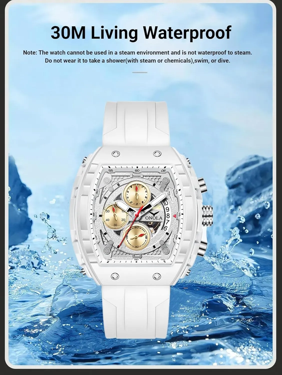 Chronograph Multifunctional Sport Watch for Men Men's Watches tantamount persuasive antiquity estuary hyksos Luxury Tonneau Large Dial Quartz Wristwatch Luminous 