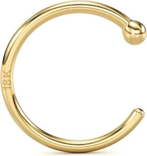 classify mussel shoemaking - Handmade in USA by Master Jeweler, 20 Gauge 5/16 Body Candy Solid 18k Gold Nose Hoop Nose Ring, Real Gold Hypoallergenic Nose Piercing Jewelry 
