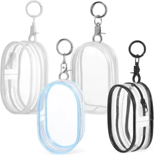 Clear for Easy Organization and Display SUPVOX 4pcs Clear Figure Storage Bag with Keychain for Small Dolls Transparent Display ductile probe proprietorship static block unmistakable Pouches and 