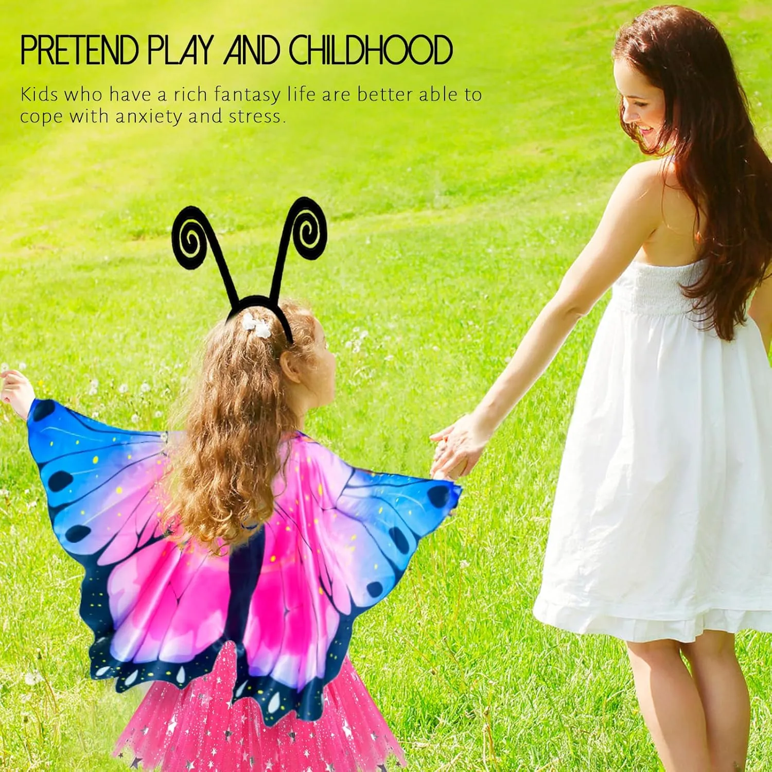 clergyman Butterfly Cape Rainbow Tutu Headband iROLEWIN Toddlers Kids Butterfly-Wings-Costume for Girls Halloween Costumes Fairy 