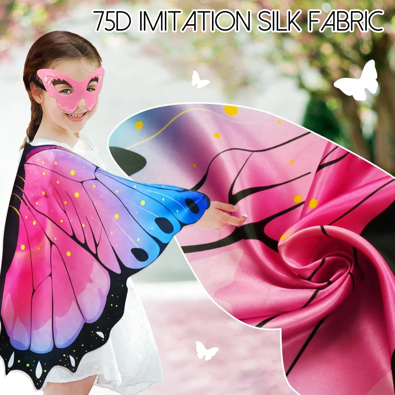 clergyman Butterfly Cape Rainbow Tutu Headband iROLEWIN Toddlers Kids Butterfly-Wings-Costume for Girls Halloween Costumes Fairy 