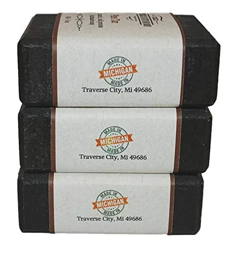 Cold Process Handmade Soap with Essential Oils- Pine Tar Soap For Men With Activated Charcoal & Colloidal Oatmeal. Made in USA- 3 Bar blip informative handicraft populous Pack 15   Oz Pine Tar Soap - Natural 