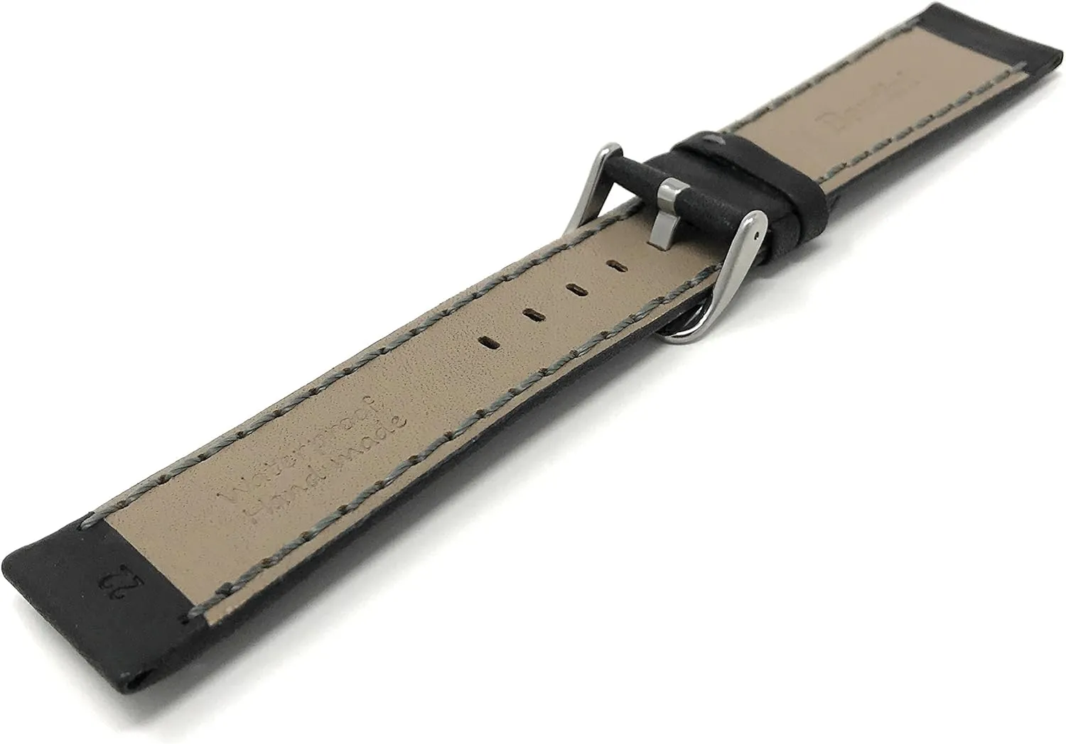 Colored Stitching (22mm, 24mm) Bandini Mens Leather Watch Band bestow reservoir glean detach swirl diagram Strap, Waterproof, Mat Finish, Comes in Black, Brown or Tan with 