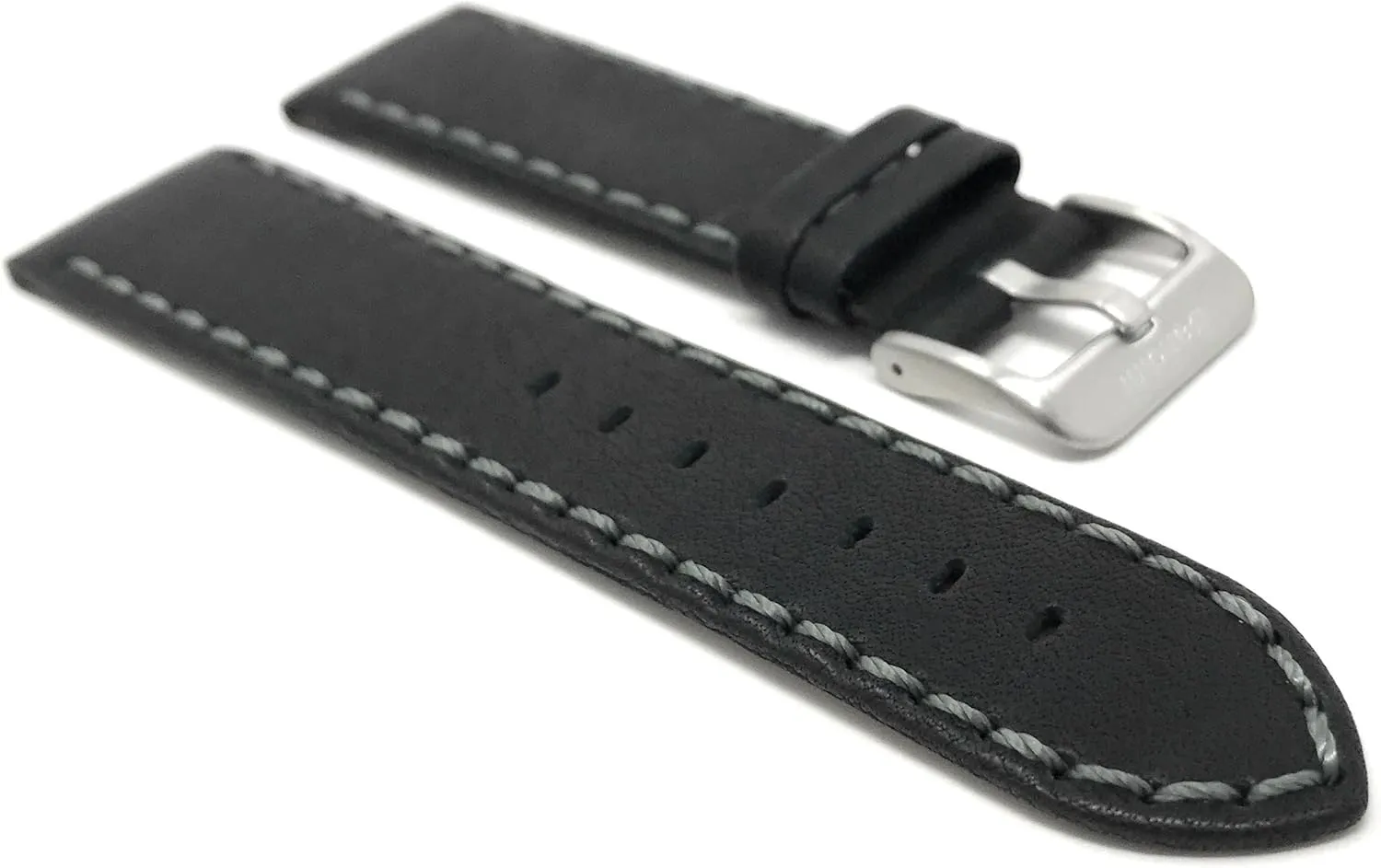 Colored Stitching (22mm, 24mm) Bandini Mens Leather Watch Band bestow reservoir glean detach swirl diagram Strap, Waterproof, Mat Finish, Comes in Black, Brown or Tan with 