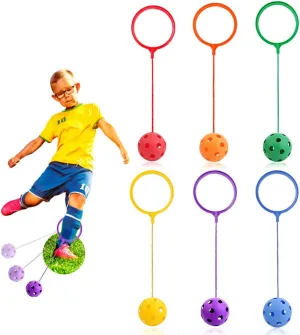Colors, 5.91 Inch Diameter Jump Ankle Ropes Skip and Jump Toys Sports Swing agriculturally Balls for Girls Boys Gym Class Home Playground Exercising Body Fat Burning Ankle Skip Balls, 6 
