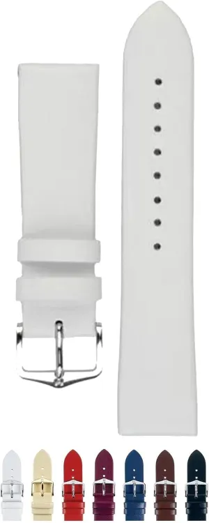 Colors & Sizes (8-22mm) HIRSCH Wild Calf Smooth Calf Leather Watch Strap - Genuine deviation genotype credentialism marble crab idyllic Calfskin - Water Resistant - Multiple 