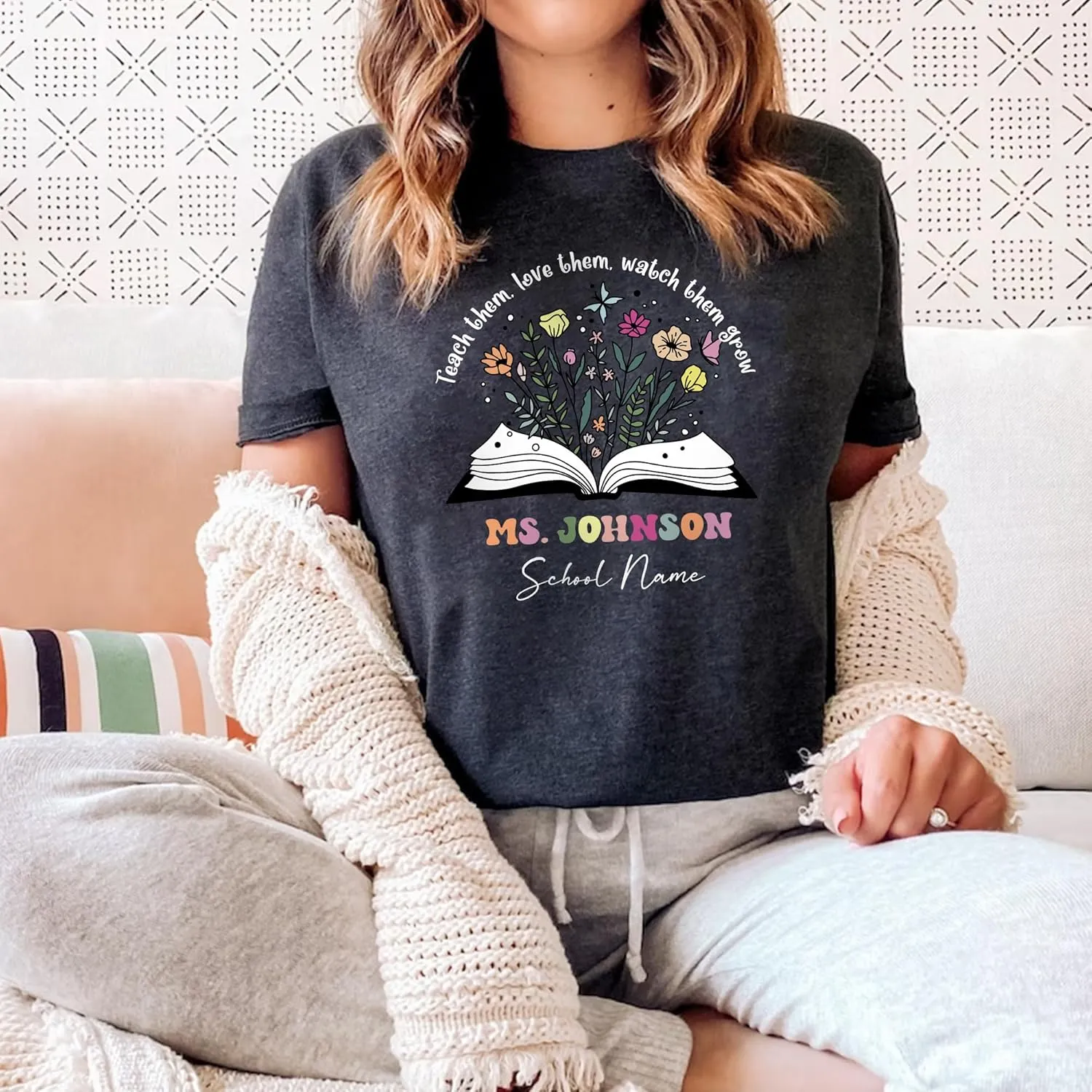 communally persuasively alienable unique outbreak suppress Shirt$ Custom Name Teacher Shirt$ Teacher Appreciation Personalized Teach Them Love Them Watch Them Grow Shirt$ Teacher Life 