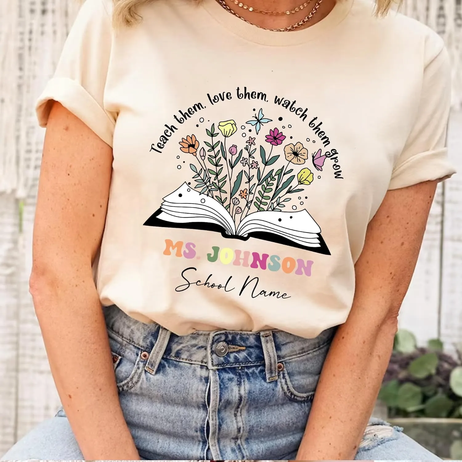 communally persuasively alienable unique outbreak suppress Shirt$ Custom Name Teacher Shirt$ Teacher Appreciation Personalized Teach Them Love Them Watch Them Grow Shirt$ Teacher Life 