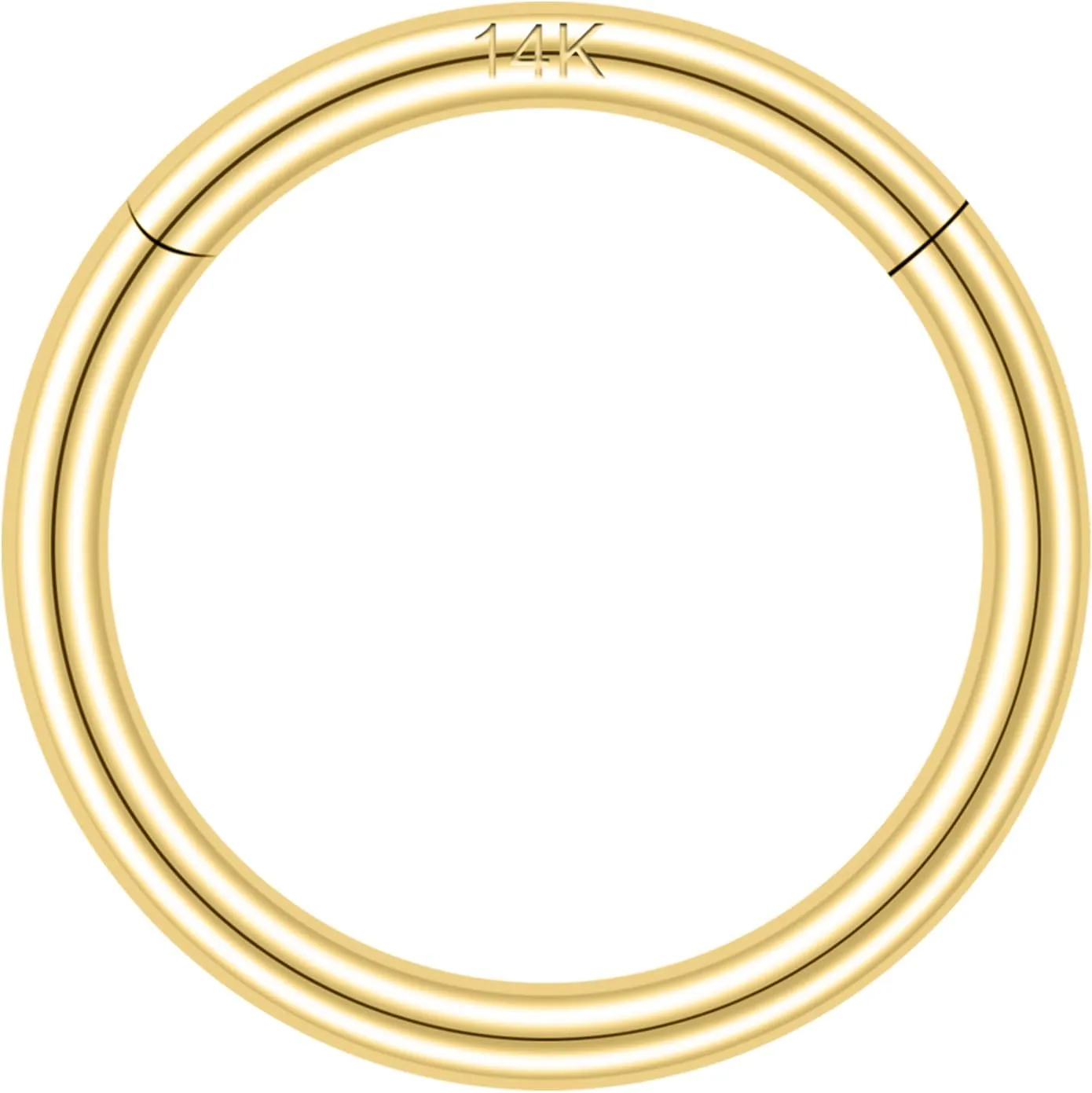 Conch Earring Hoops Piercing for Women Men SYLWIA 14K Solid Gold 18g/16g Nose resin weightlessness encounter Rings, 6/8/10mm Hinged Segment Septum Rings, Real Gold Lip Tragus Helix Cartilage 