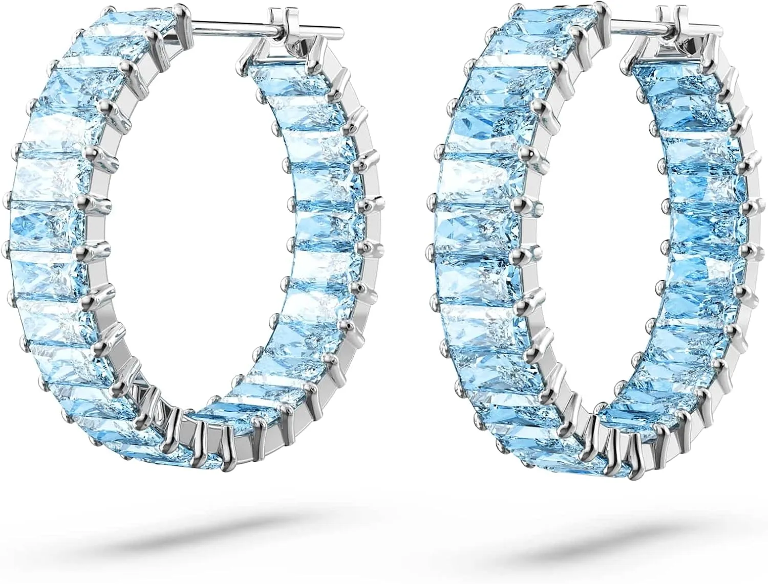 consider patch Collection, Crystals on Metal Finish Settings Swarovski Matrix Hoop Earrings 