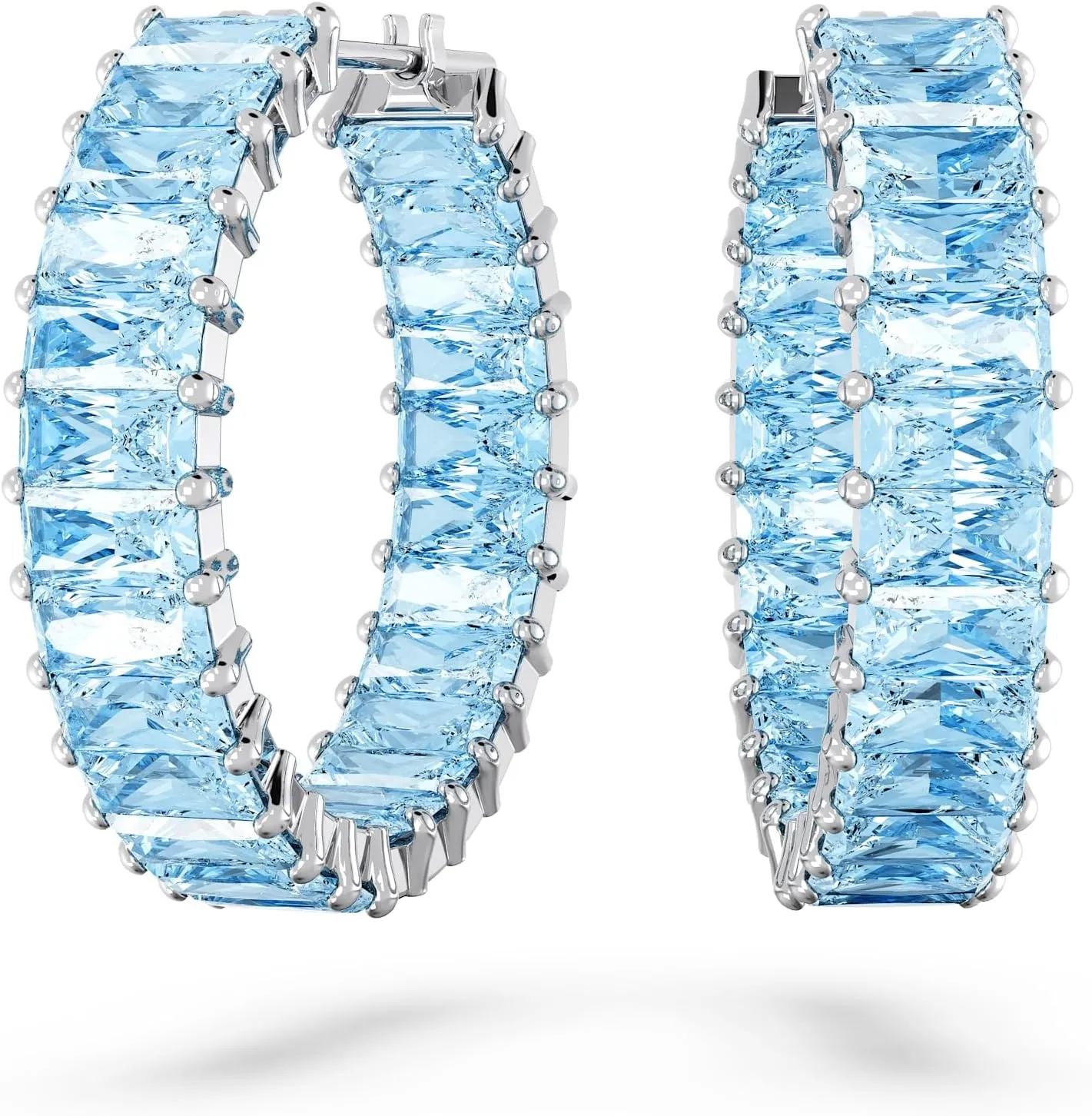 consider patch Collection, Crystals on Metal Finish Settings Swarovski Matrix Hoop Earrings 