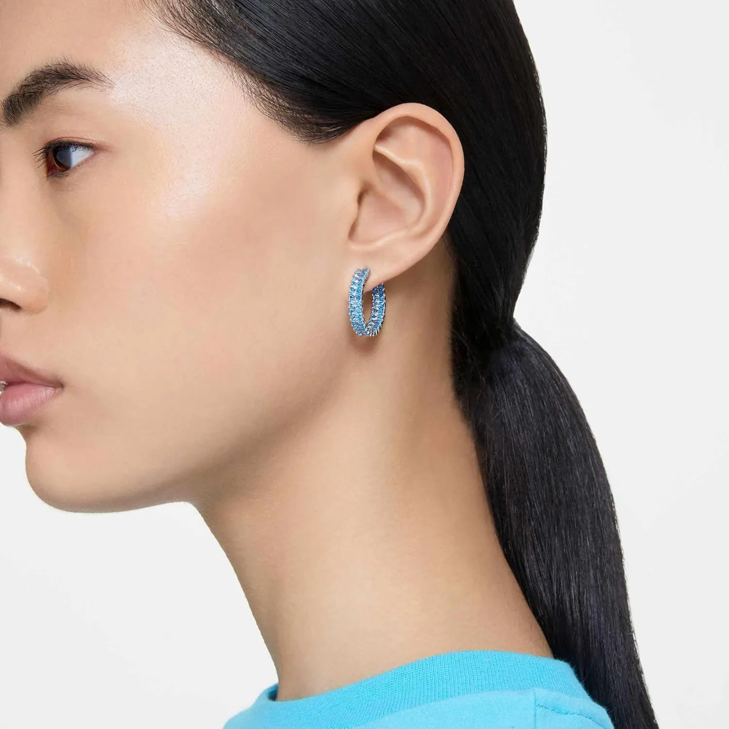 consider patch Collection, Crystals on Metal Finish Settings Swarovski Matrix Hoop Earrings 