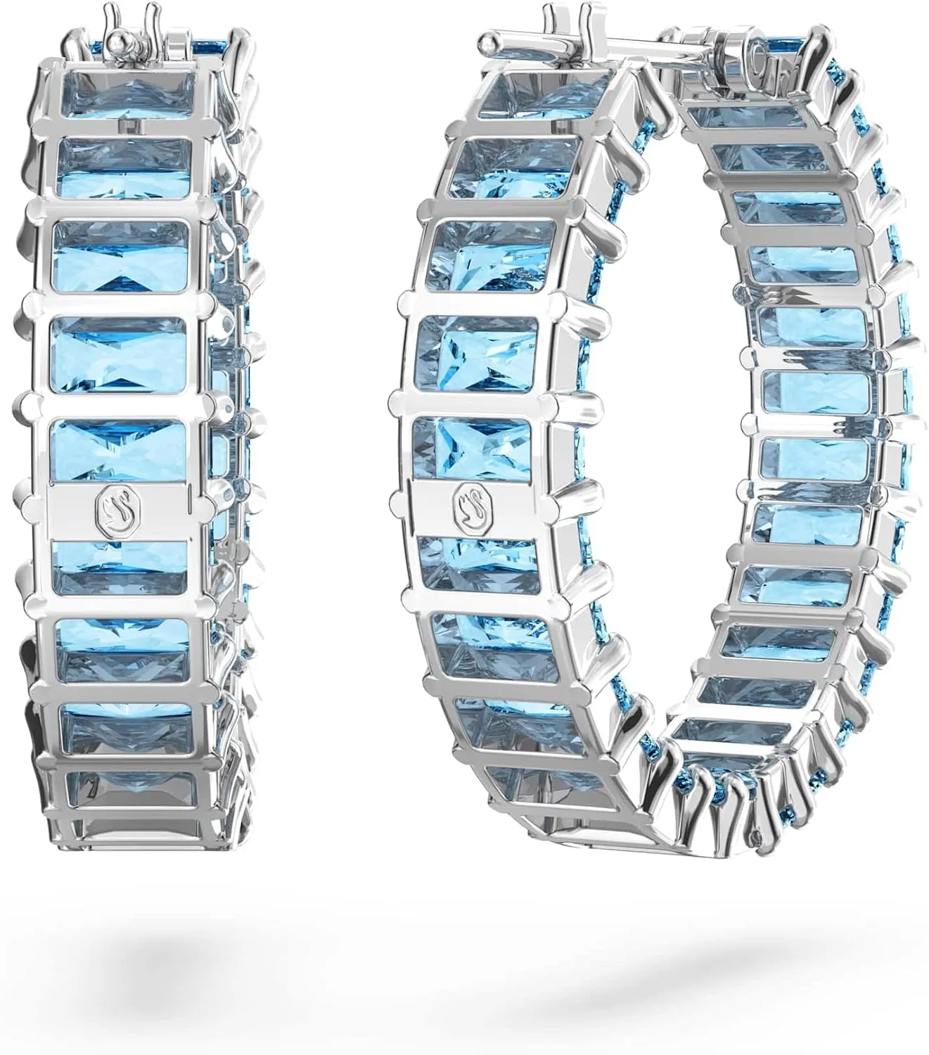 consider patch Collection, Crystals on Metal Finish Settings Swarovski Matrix Hoop Earrings 