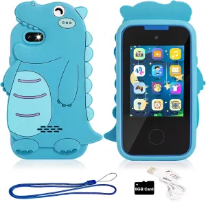 converge Smart Phone for Girls Toys Dinosaur Gifts Phone Touchscreen Learning Toy Christmas Birthday Toys Gifts for Girls with 8G SD Card Toys for Age 3 4 5 6 7 8 9 10 11 12 Year Old Kids 