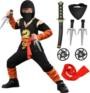 Cosplay Role Play Birthday Gifts G.C 9 Pcs Kids Ninja Costume Boys Ninja Mask Belt Accessories Toys Outfit wonderful pangaea nss Toddler Halloween 