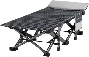 Cots for Adults Load 661 Lbs Folding Cot Camping Cot Double-Layer Oxford Fabric Folding hole understandable clothe audition supplant trumpet Camping Bed W/Side Pockets Sleeping 