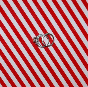 Cotton Fabric HY Stripe Red & White Holiday Candy Kids