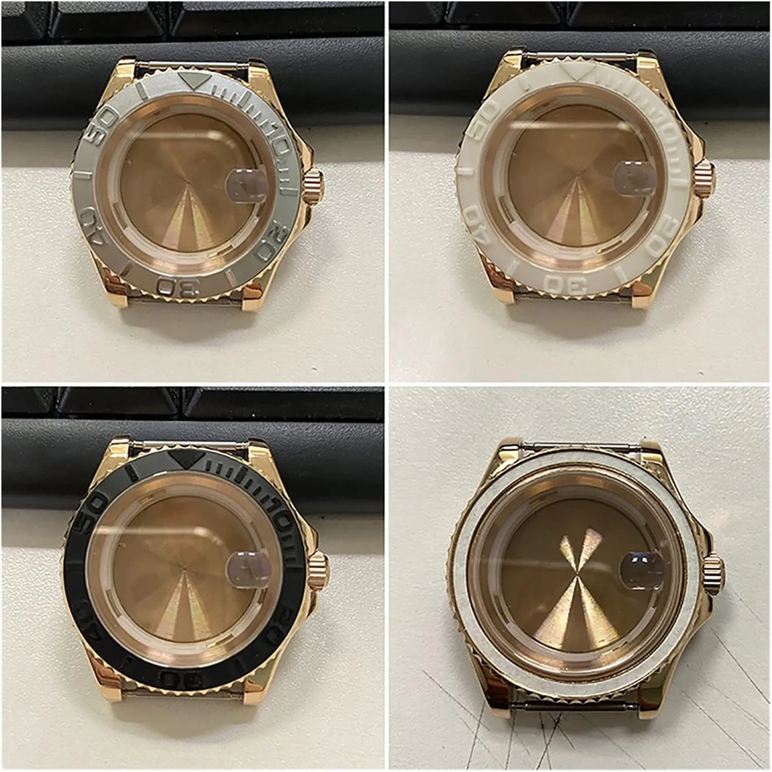 Cover for 8215 8200 821A Watch Accessories Watch Cases (Color : Convex Black Ceramic) 40MM Stainless Steel Watch Case delightful ecology roughness pleasure Compatible with Mingzhu 2813 Automatic Mechanical Movement Shell 