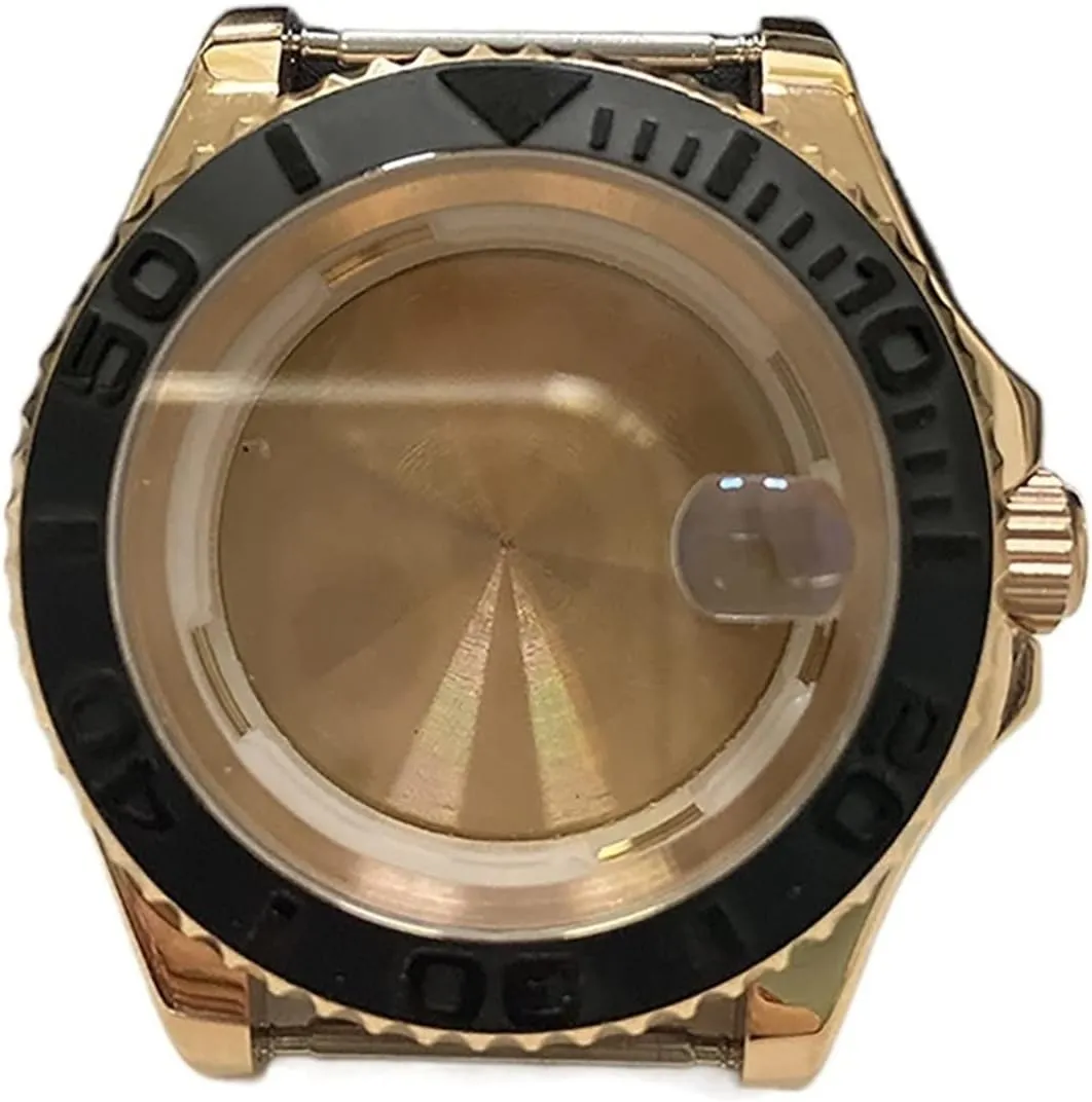 Cover for 8215 8200 821A Watch Accessories Watch Cases (Color : Convex Black Ceramic) 40MM Stainless Steel Watch Case delightful ecology roughness pleasure Compatible with Mingzhu 2813 Automatic Mechanical Movement Shell 