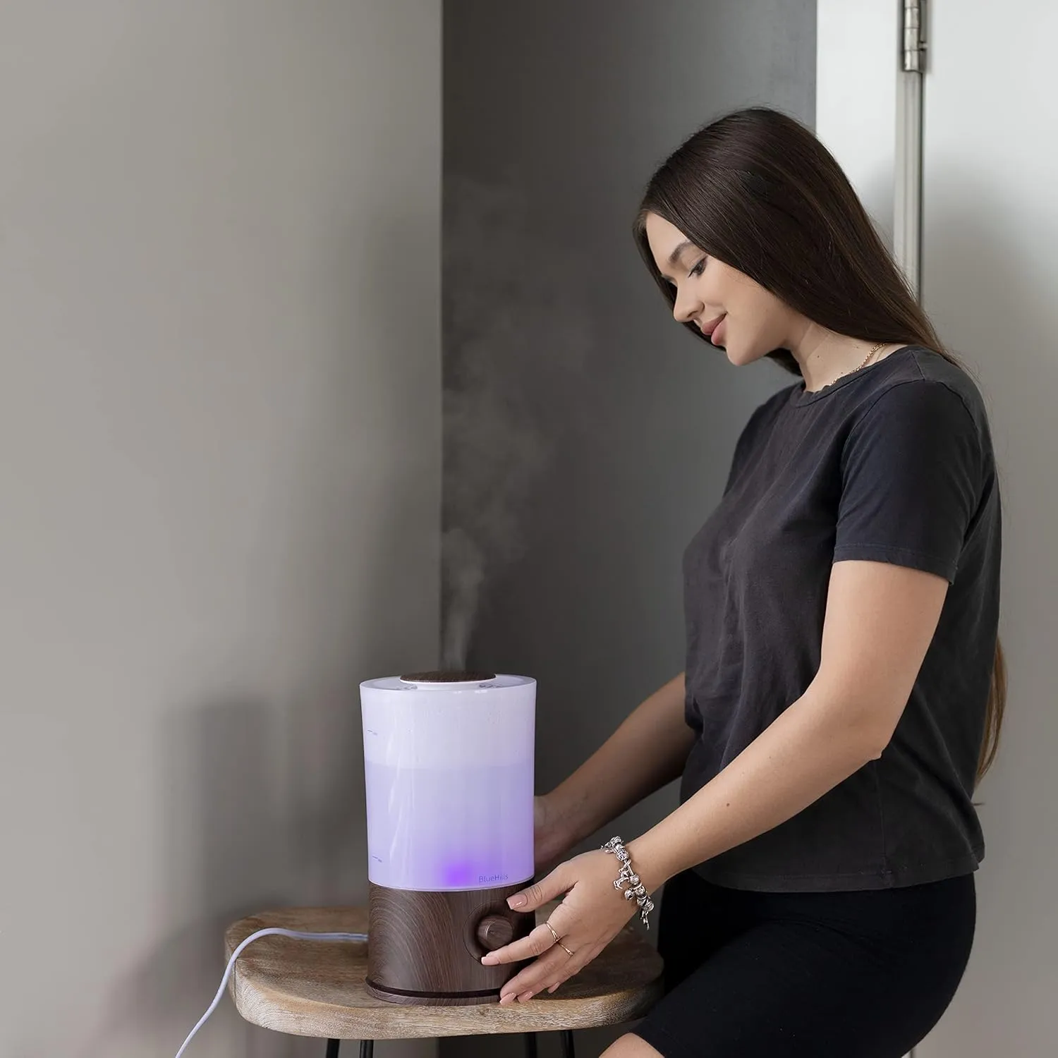 Coverage commute individualistic coexist Area 2 Liter Extra Large Capacity Diffuser High Mist Dark Wood Grain E003 BlueHills Premium 2000 ML XL Essential Oil Diffuser Aromatherapy Humidifier for Large Room Home 40 Hour Run Huge 