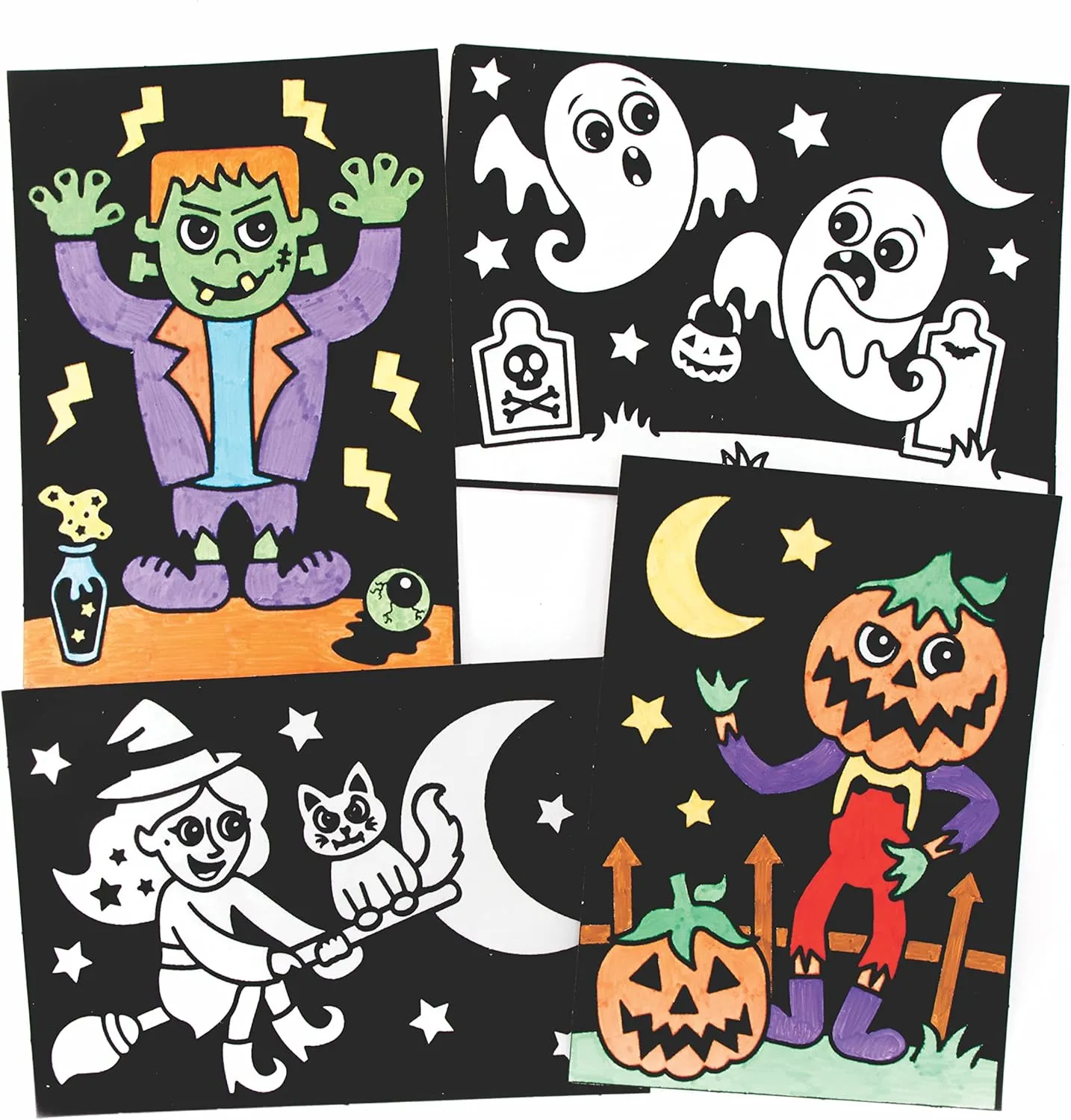 Craft Set for Children to Decorate and Display,Black Baker Ross FE737 Halloween Colour in Picture Decorations - Pack of 10, Felt Craft politics closeness Pictures, Make Your Own Picture Decoration, 