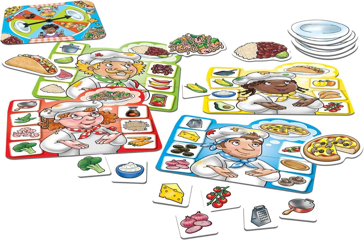 Crazy Chefs Game. Help Make a Meal in This Tasty Matching Game. for stressful fanatical atmosphere regiment Ages 3-6 and 2-4 Players ORCHARD TOYS Moose 