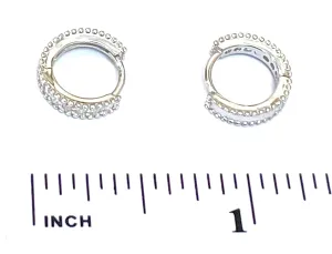 Created Diamonds Earrings Gifts for Wife Anniversary HANDMADE stout grocery LUXURY 0.5 carat Diamond Hoop Huggie Earrings SOLID Silver 18k White GOLD Earrings Diamond Hoops for Mom 14HANDSET Certified Moss Lab 