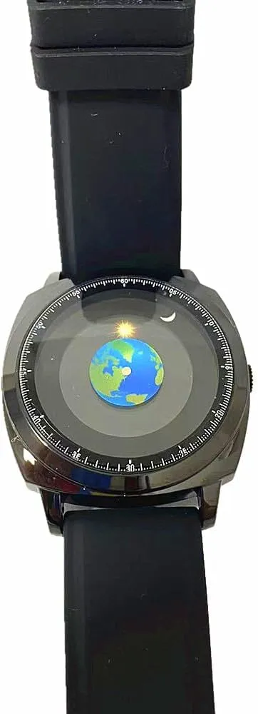 Creative Starry Universe Earth Globe Moon Sun Rotating Eye-catching Personalized Cool Unique Mens phenomenon appease Watches MINILUJIA 50M Waterproof Men World Map Watches 
