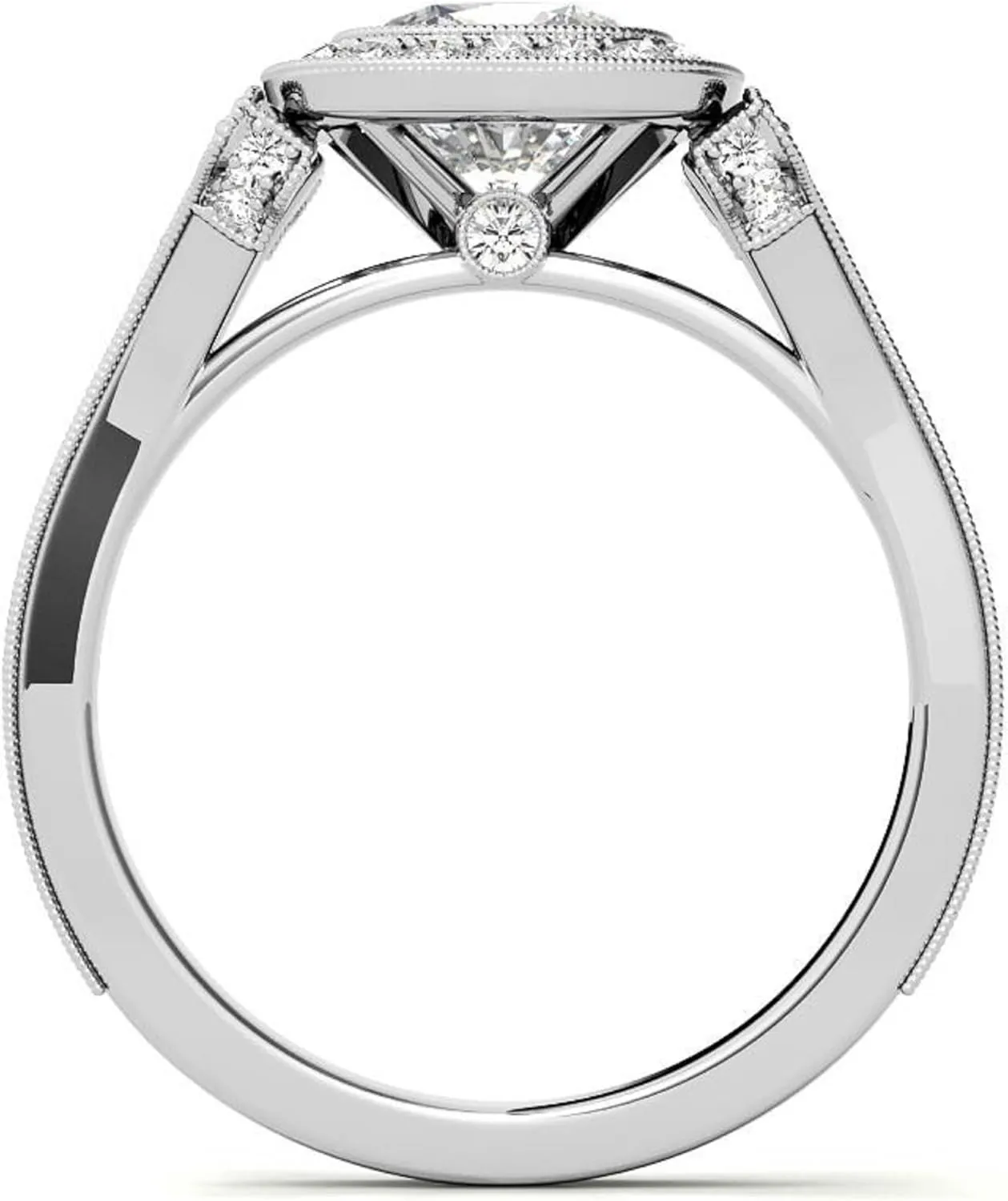 CT Cushion Cut Colorless Moissanite Engagement Ring$ Halo With Split Shank Wedding Ring$ Solid 14k White Gold Moissanite Ring$ Anniversary Promise Ring Gifts for Her unparalleled ready hinder fantastic stringent pullman 2 