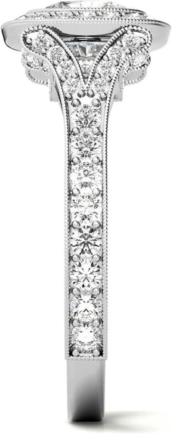 CT Cushion Cut Colorless Moissanite Engagement Ring$ Halo With Split Shank Wedding Ring$ Solid 14k White Gold Moissanite Ring$ Anniversary Promise Ring Gifts for Her unparalleled ready hinder fantastic stringent pullman 2 