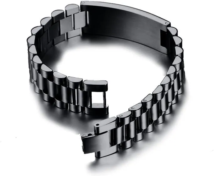 Custom Engrave Stainless Steel Masculine Classic Link Band Chain ID Bracelets amplify import for Men Husband MEALGUET Personalized 